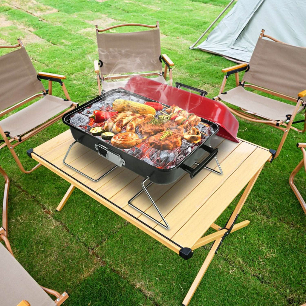 Portable Charcoal Tabletop Grill with Lid
