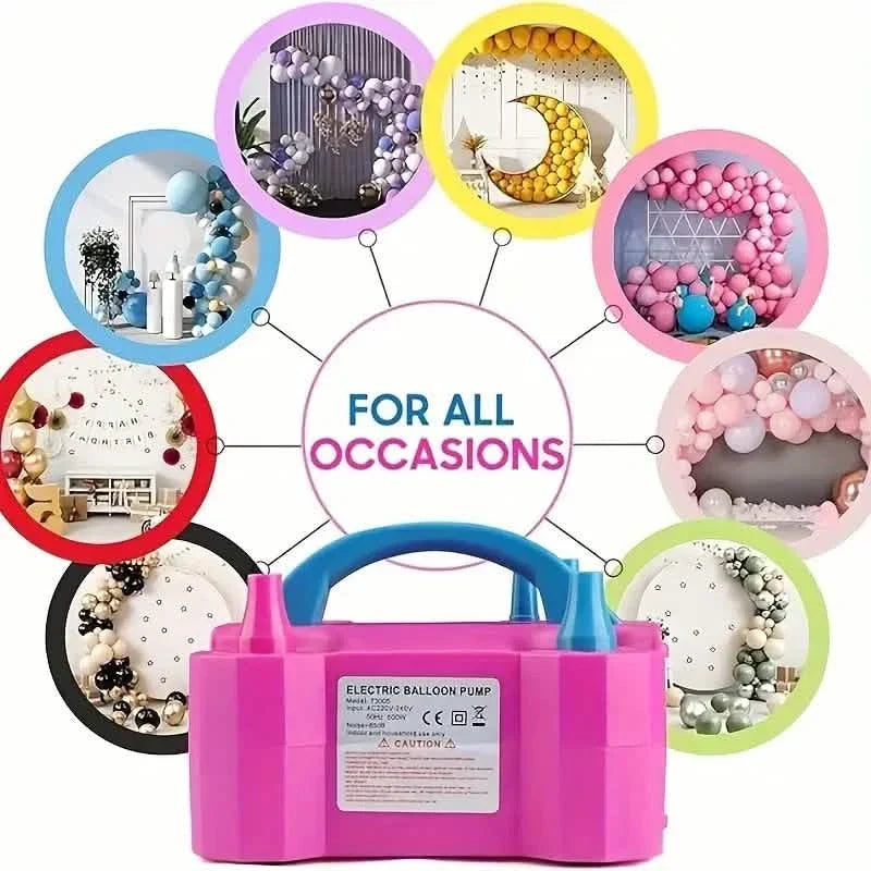 Portable Dual Nozzle Electric Air Balloon Pump and Tying Tool
