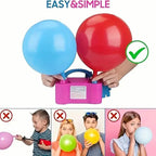 Portable Dual Nozzle Electric Air Balloon Pump and Tying Tool