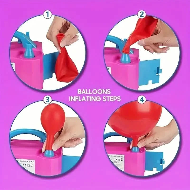 Portable Dual Nozzle Electric Air Balloon Pump and Tying Tool