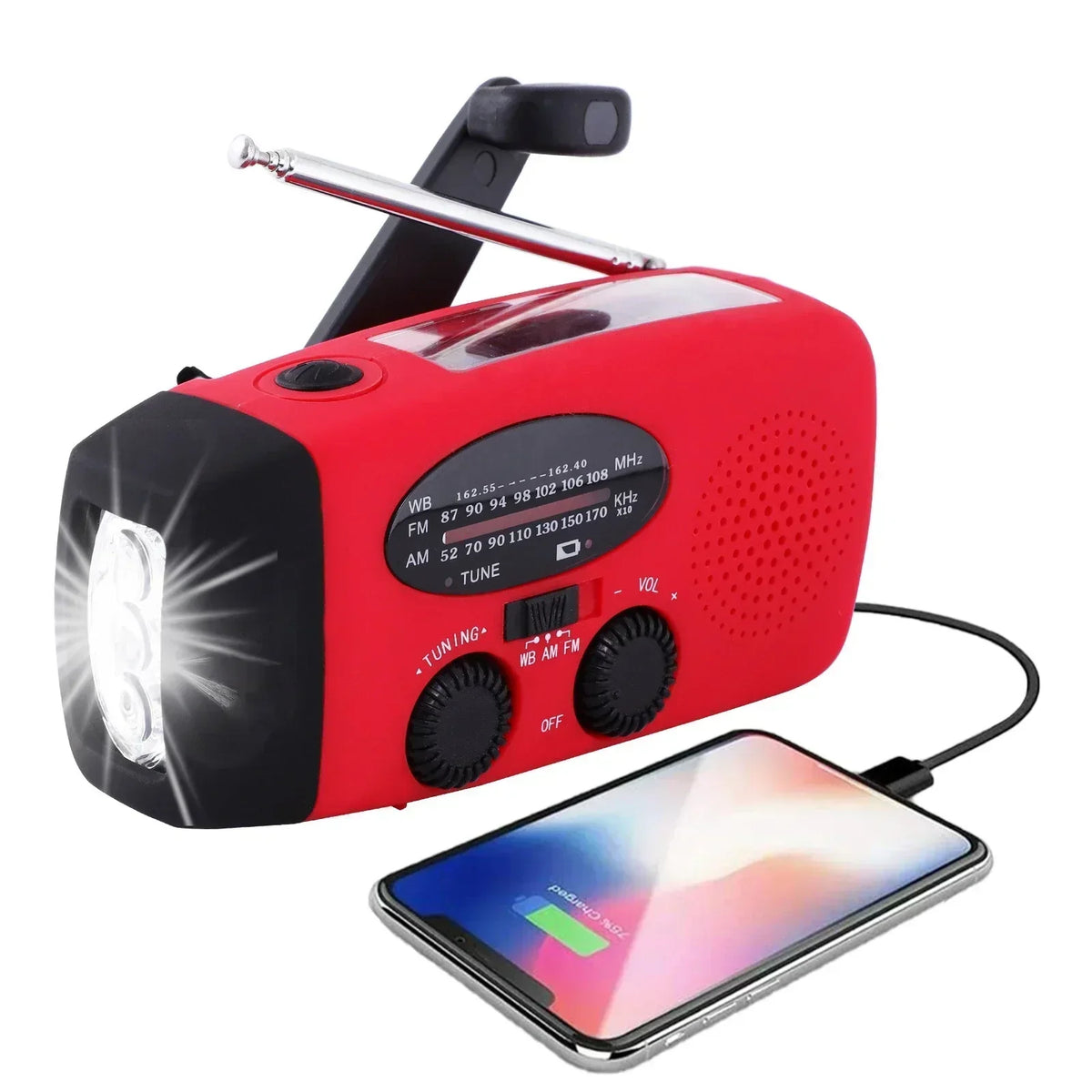 Emergency Crank Radio with Weather Alerts & Power Bank