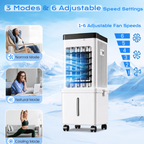 Portable Evaporative Air Cooler for Home, 12L Tank & Timer