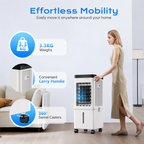 Portable Evaporative Air Cooler for Home, 12L Tank & Timer