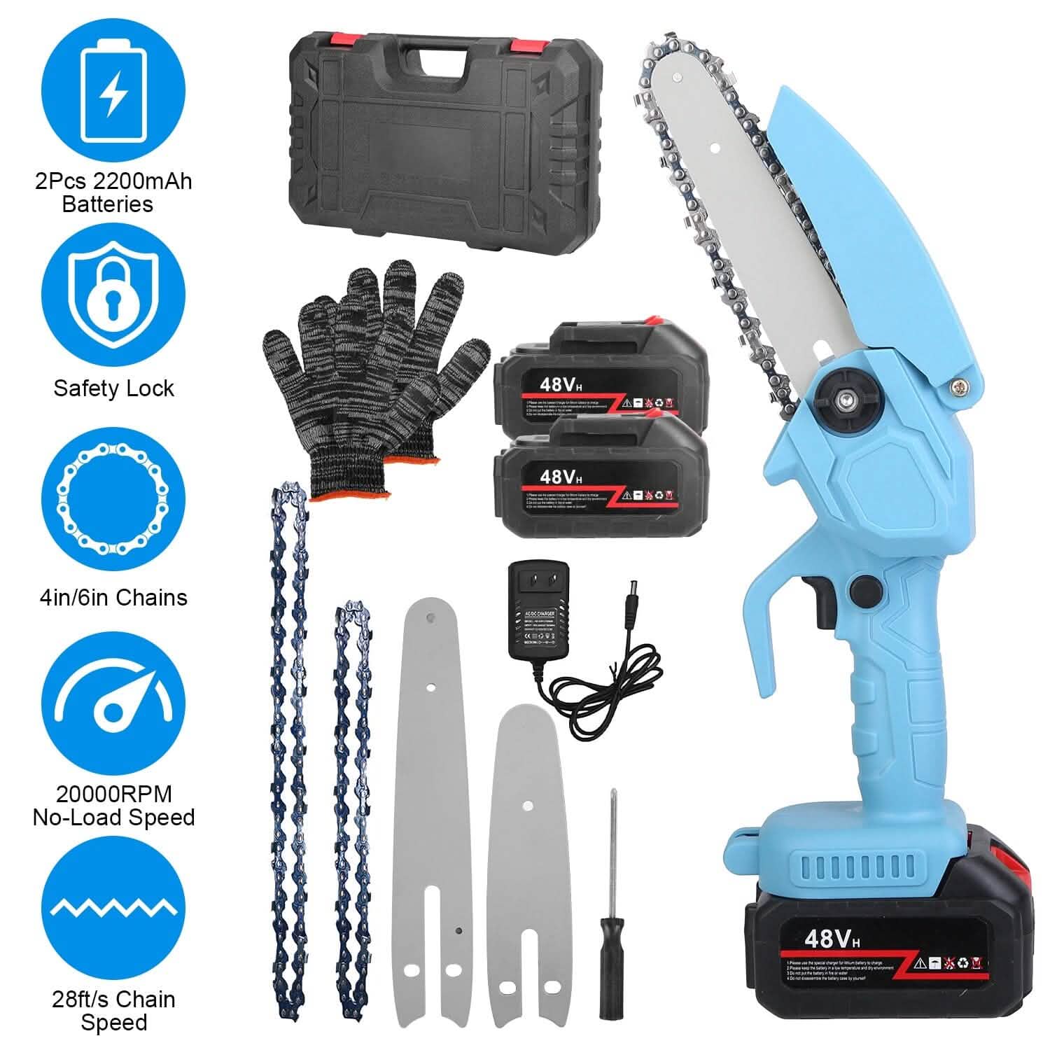 Portable Handheld Cordless Small Chain Saw Battery Powered