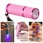 Portable Mini Flashlight Nail Lamp with 9 Lamp Beads