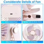 Portable Quiet Rechargeable Clip-On Fan