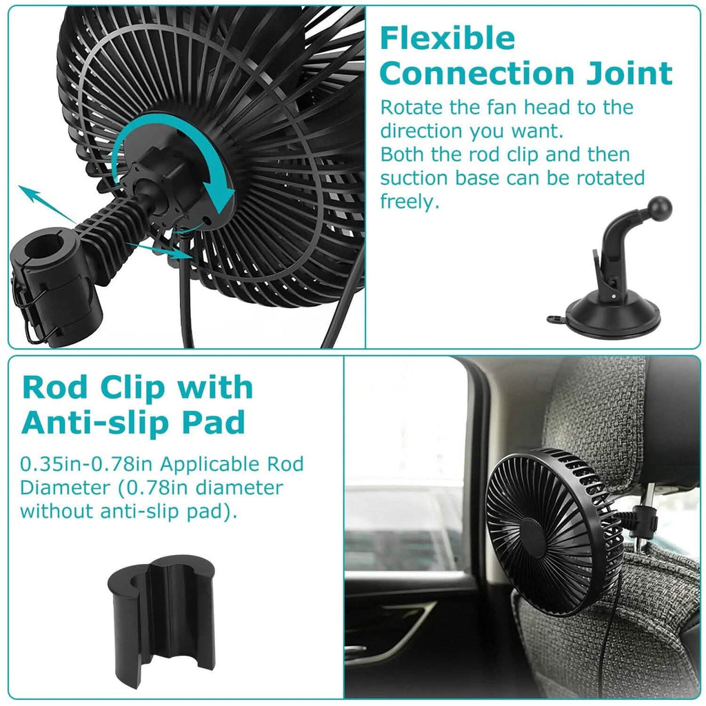 Portable Rotatable Car Cooling Fan