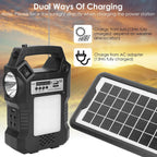 Portable Solar Power Station with Flashlight and 3 Lighting Bulbs