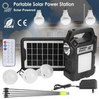 Portable Solar Power Station with Flashlight and 3 Lighting Bulbs
