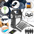 Portable Solar Power Station with Flashlight and 3 Lighting Bulbs