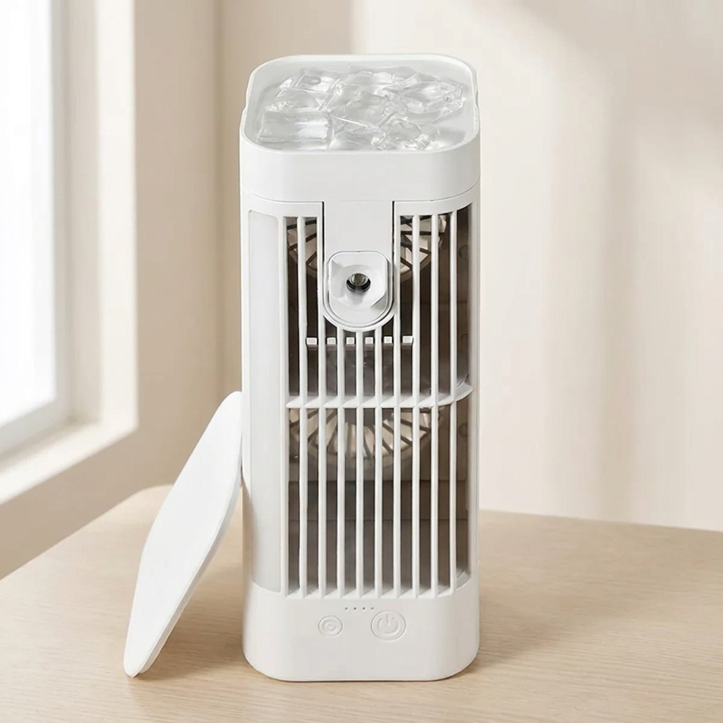 Portable USB Misting Fan with 3-Speed Airflow & Night Light