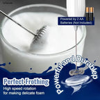 Powerful Electric Milk Frother Stainless Steel Drink Mixer