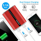 Powermaster 12000mAh Portable Charger with Dual USB Ports 3.1A Output