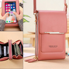 Compact Leather Purse with Adjustable Crossbody Strap