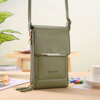 Compact Leather Purse with Adjustable Crossbody Strap
