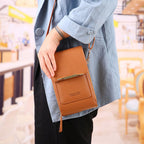 Compact Leather Purse with Adjustable Crossbody Strap