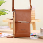 Compact Leather Purse with Adjustable Crossbody Strap