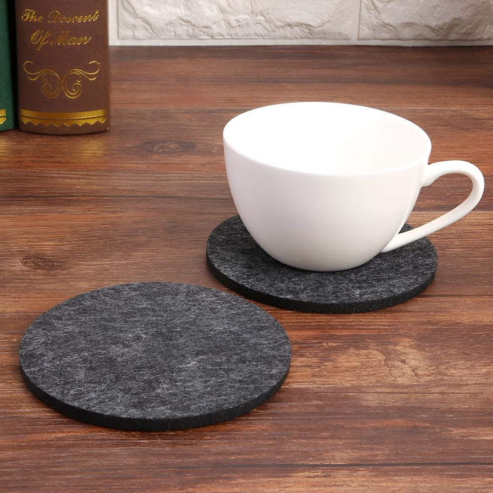 Classic Felt Coaster Set with Holder