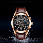 Men's Analog Leather Band Watch