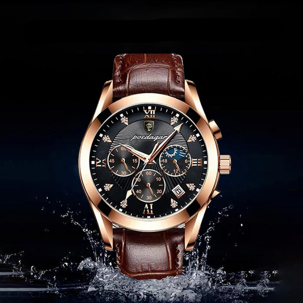 Men's Analog Leather Band Watch