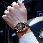 Men's Analog Leather Band Watch
