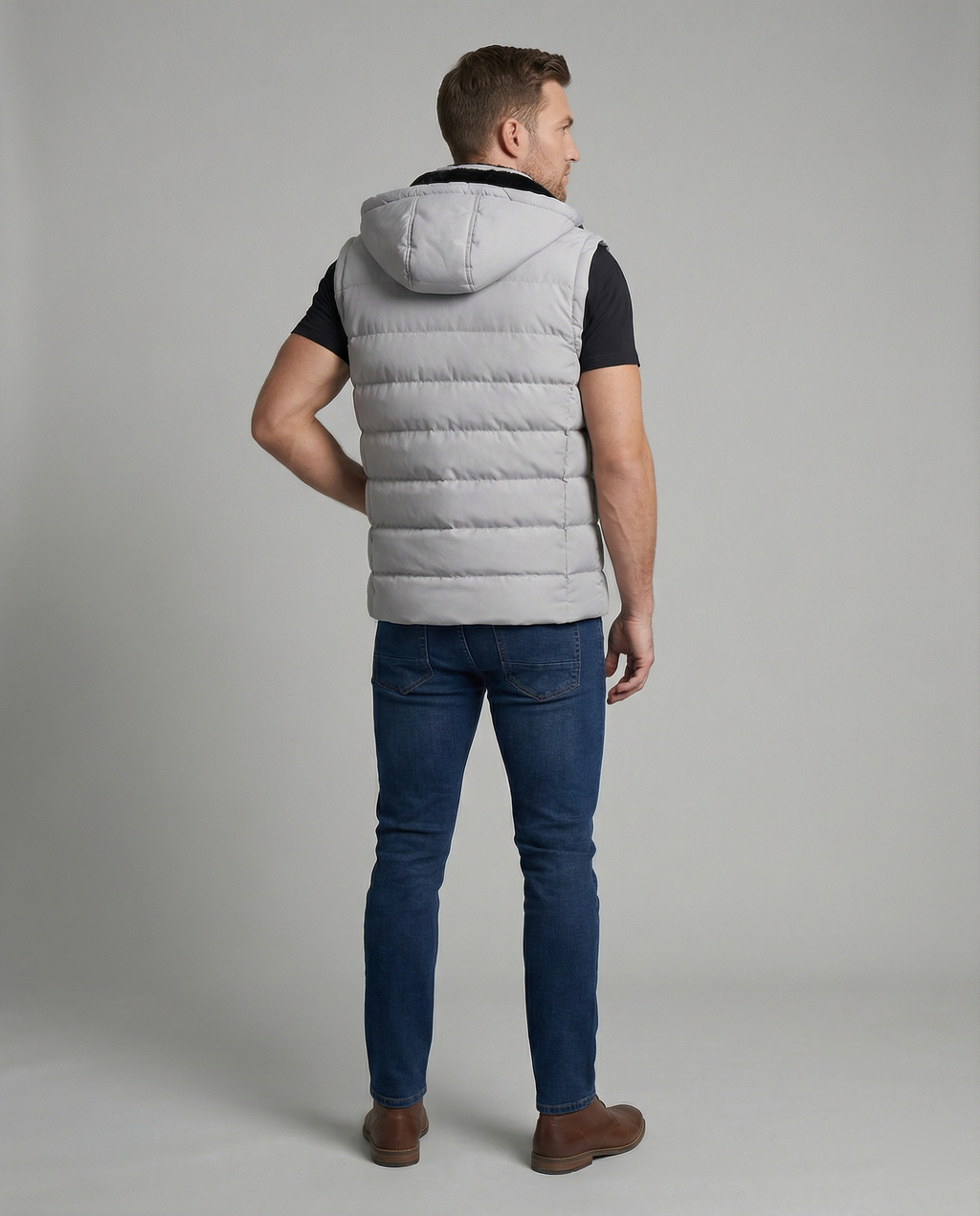 Quilted Puffer Vest with Hood