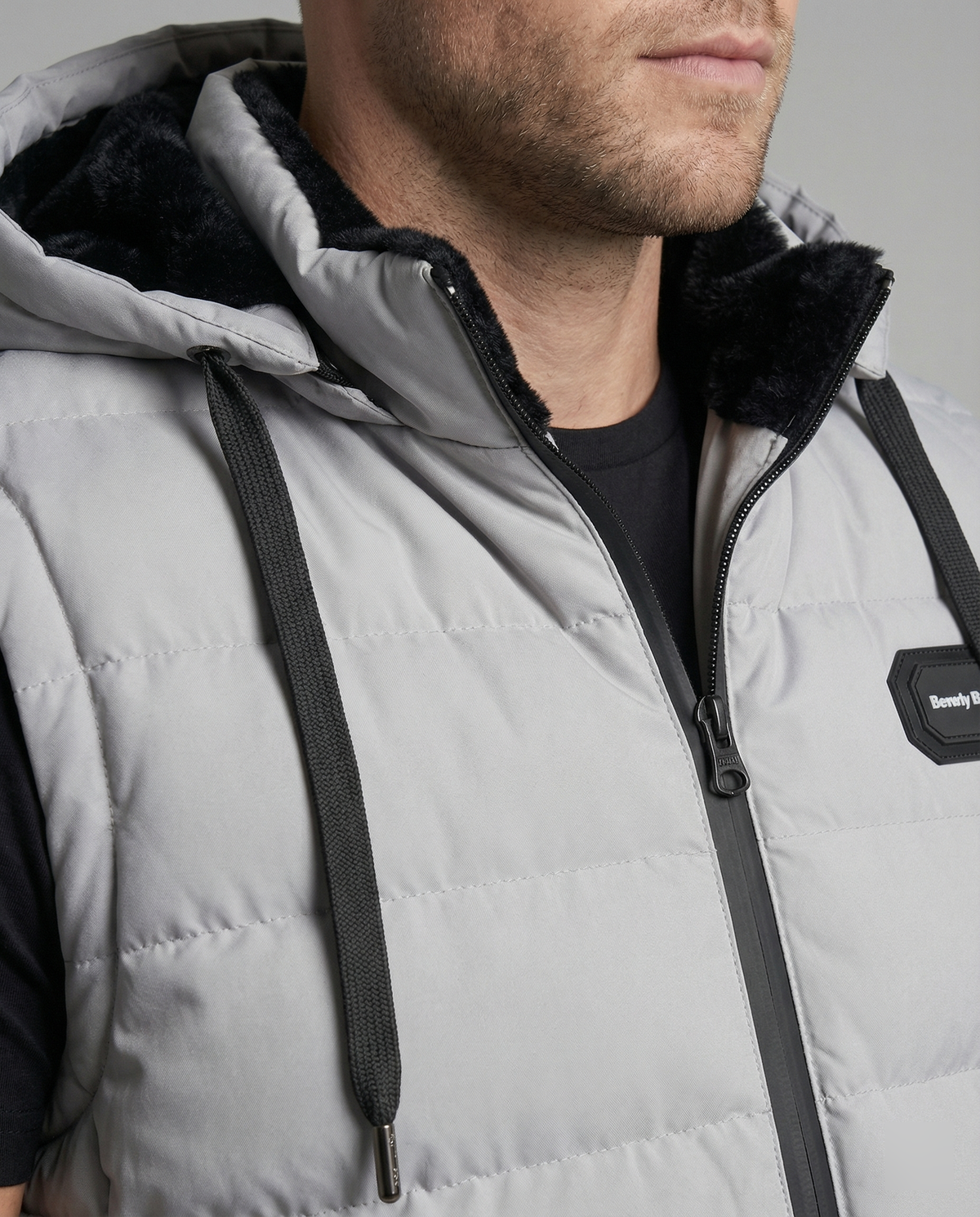 Quilted Puffer Vest with Hood