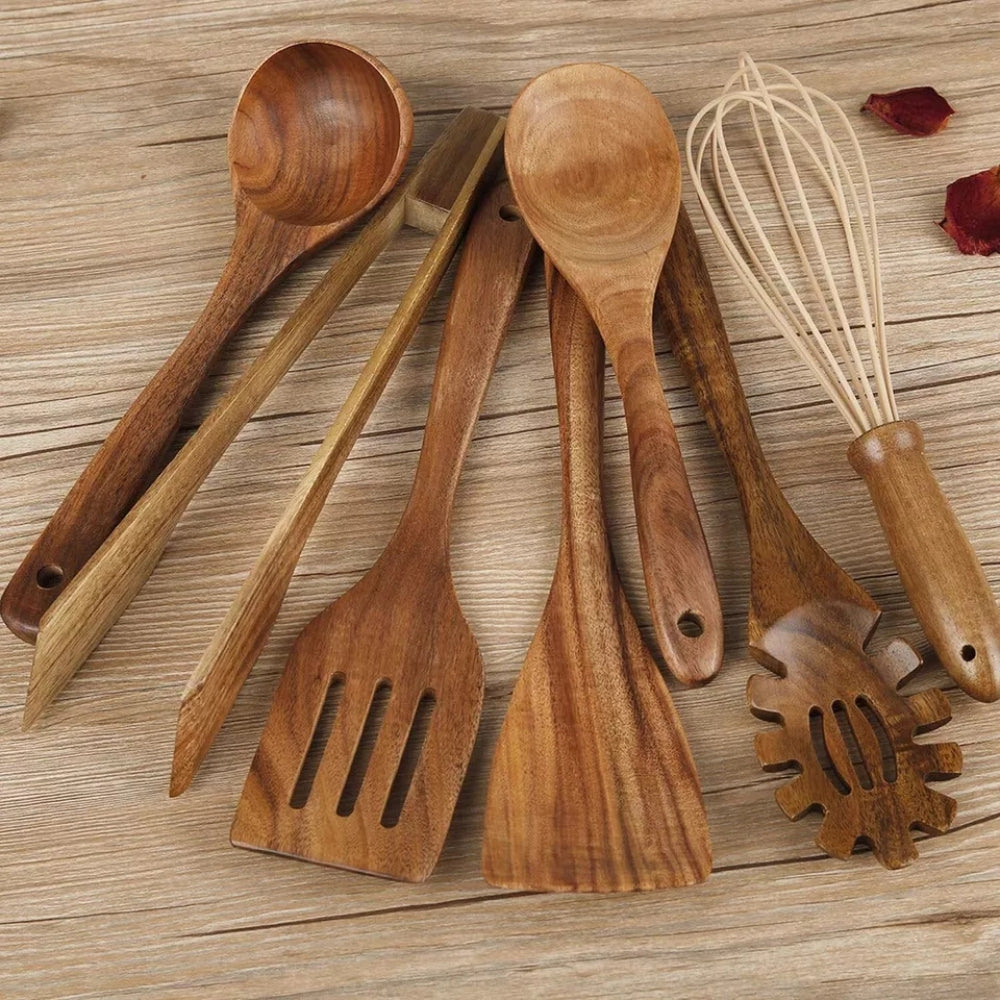 7-Piece Wooden Kitchen Utensil Set