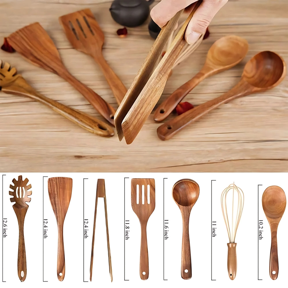 7-Piece Wooden Kitchen Utensil Set