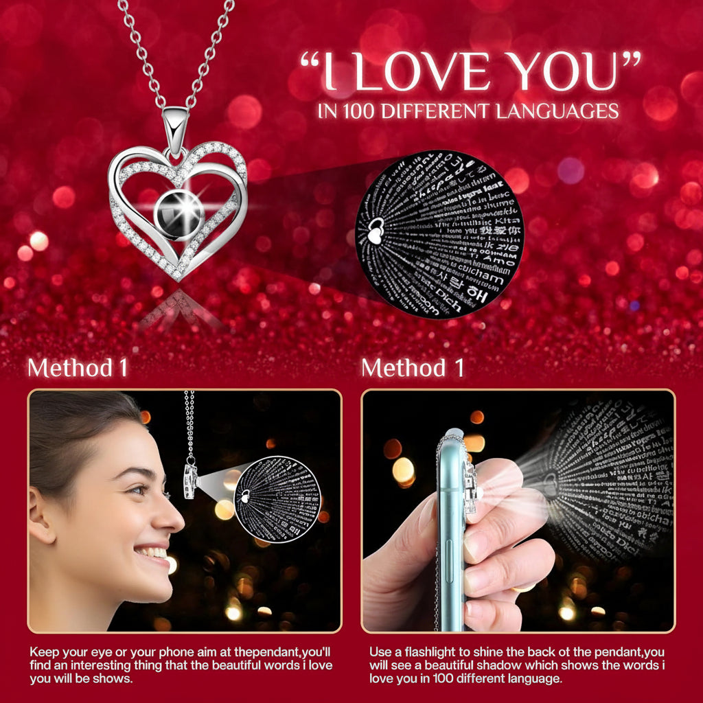 Preserved Eternal Flower Rose Gift Box with LED Light & Love Necklace