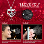 Preserved Eternal Flower Rose Gift Box with LED Light & Love Necklace