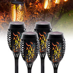 12 Pack: 12 LED Tiki Torch Solar Flickering Lights