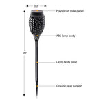 12 Pack: 12 LED Tiki Torch Solar Flickering Lights