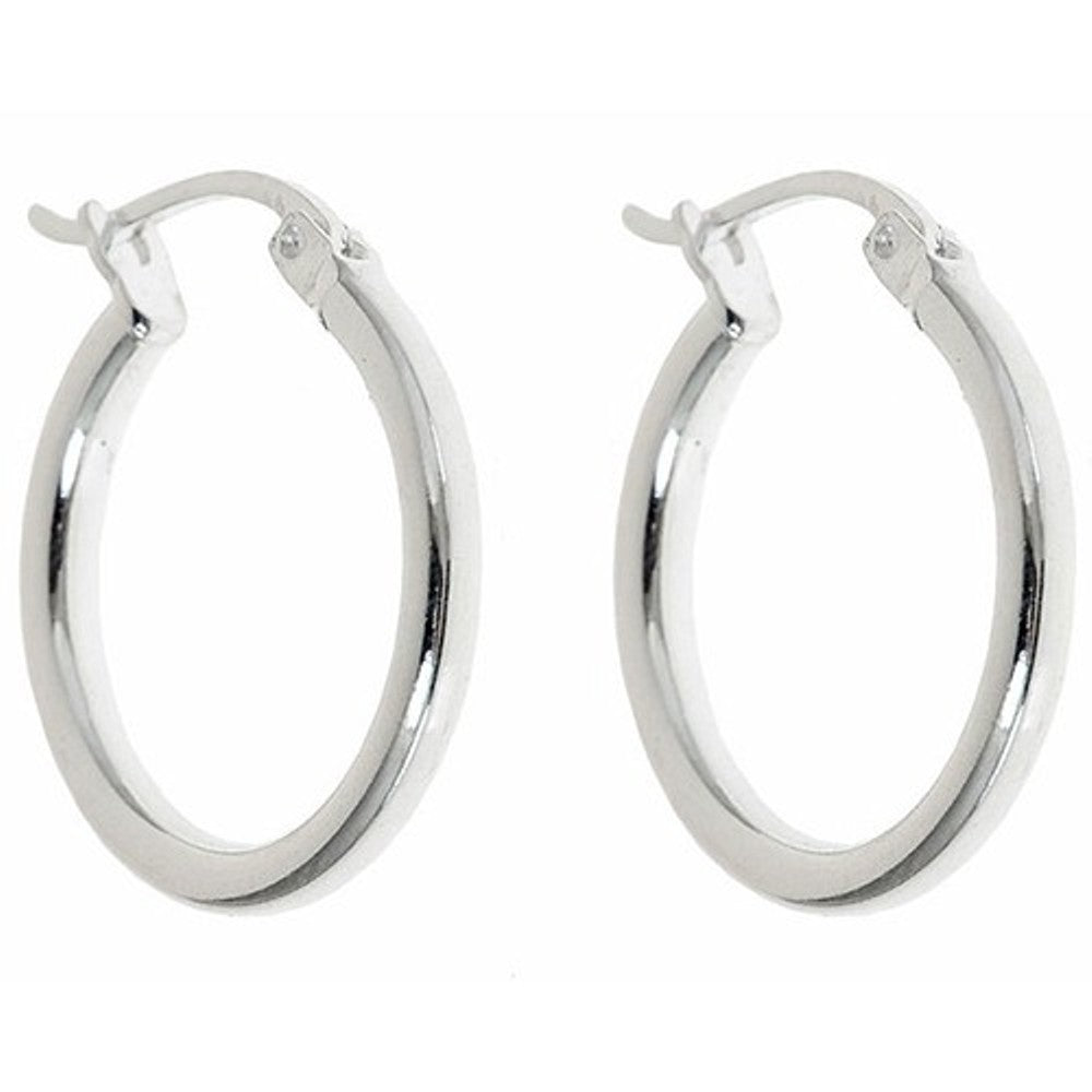Sterling Silver French Lock Hoop Earrings