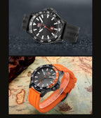 Sport Orange Mens Watch Waterproof Quartz Analog Watches Fashion Silicone Strap Classic Design For Men