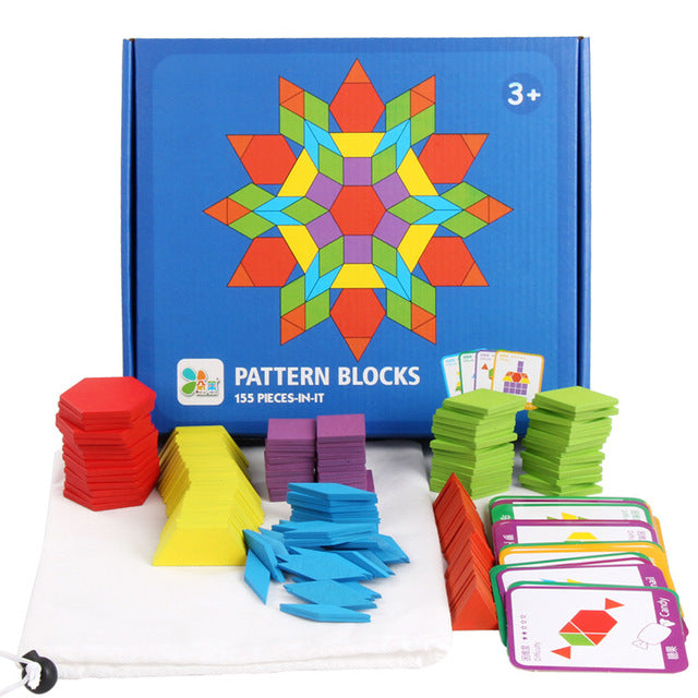 Colorful Wooden Puzzle Set