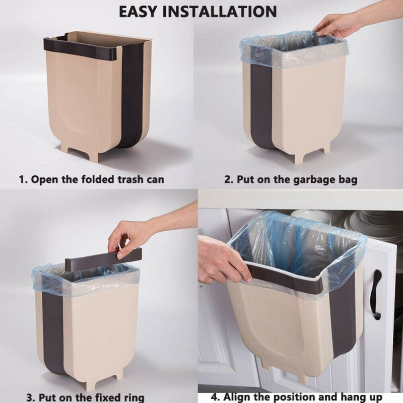 Wall Mounted Folding Garbage Bin