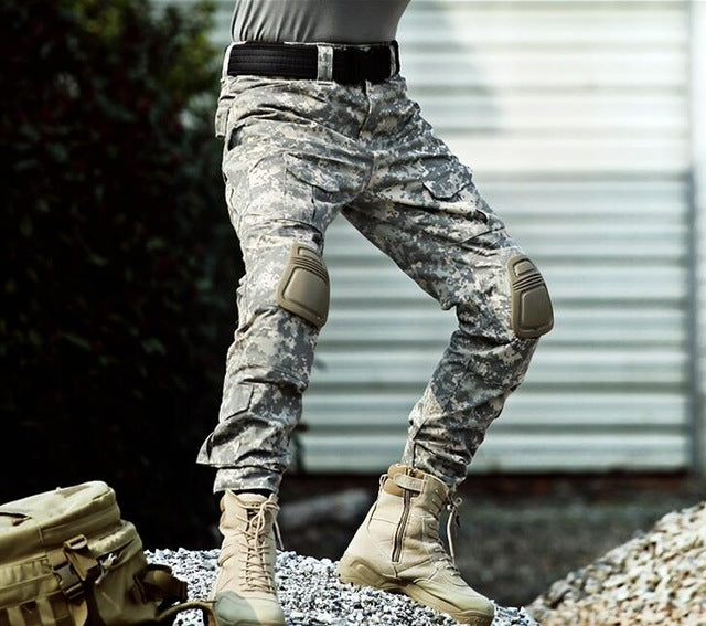 Tactical Military Camouflage Cargo Pants with Knee Pads