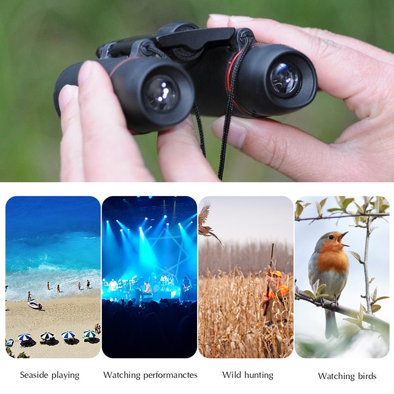 Folding Binoculars 30x60 1000mHD Optics Zoom with Low Light Night Vision