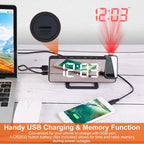 Projection Alarm Clock LED Digital Alarm Clock with Dual Alarms Snooze