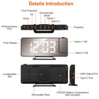 Projection Alarm Clock LED Digital Alarm Clock with Dual Alarms Snooze