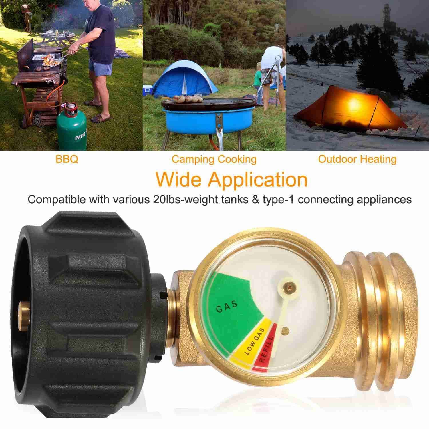 Propane Tank Refill Adapter Gas Level Indicator Meter
