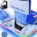 PS5 Cooling Stand with 3-Speed Adjustable Fan, RGB Lights, and Compact Design for PS5 Slim, Digital