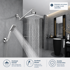 Dual Shower Head-Rain Shower Head with Handheld Shower Set, Diverter