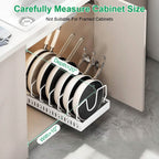 Pull Out Pots and Pans Organizer with 8 Adjustable Dividers
