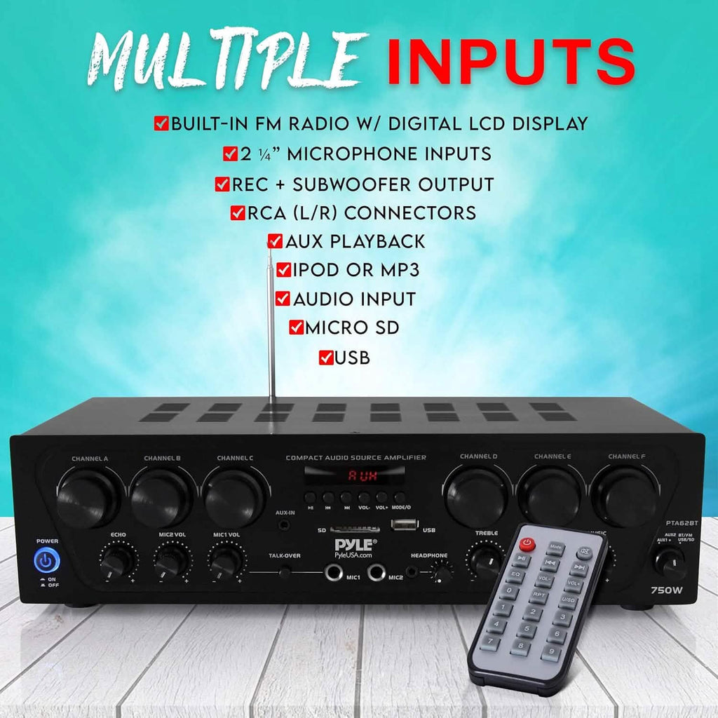 Pyle Wireless Bluetooth Home Audio Amplifier  (Refurbished)