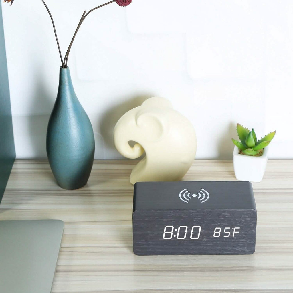 Qi Wireless Charger Digital Alarm Clock