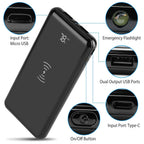 Qi Wireless Charging Station 10000mAh Power Bank