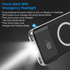 Qi Wireless Station 10000mAh Powerbank with 4 Modes Flashlight