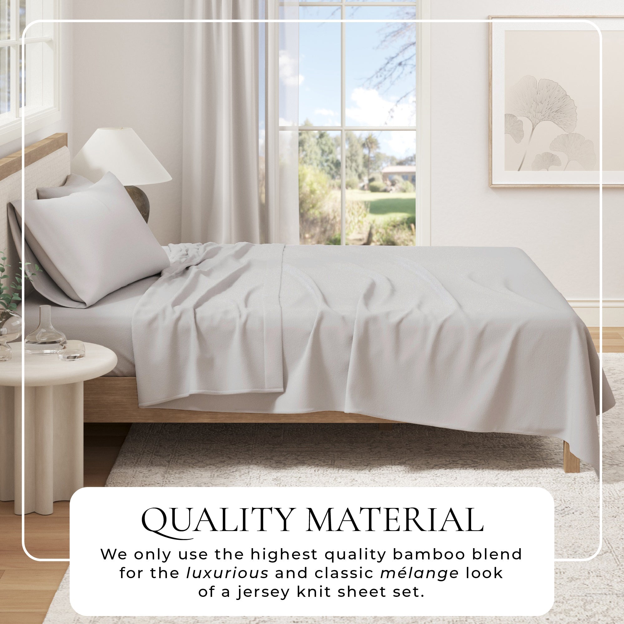Viscose from Bamboo & Cotton Blend Jersey Knit Sheets
